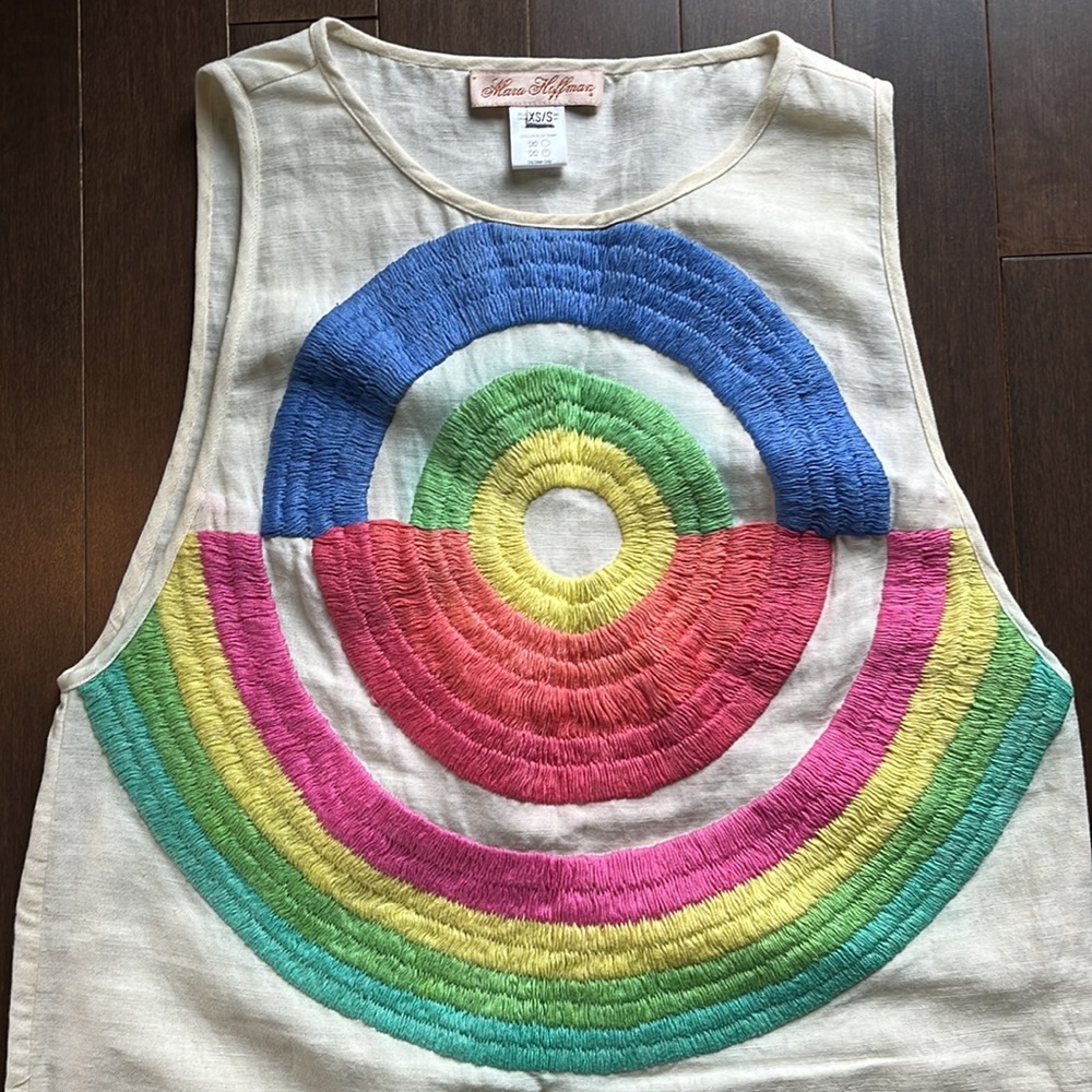 Mara Hoffman embroidered rainbow dress